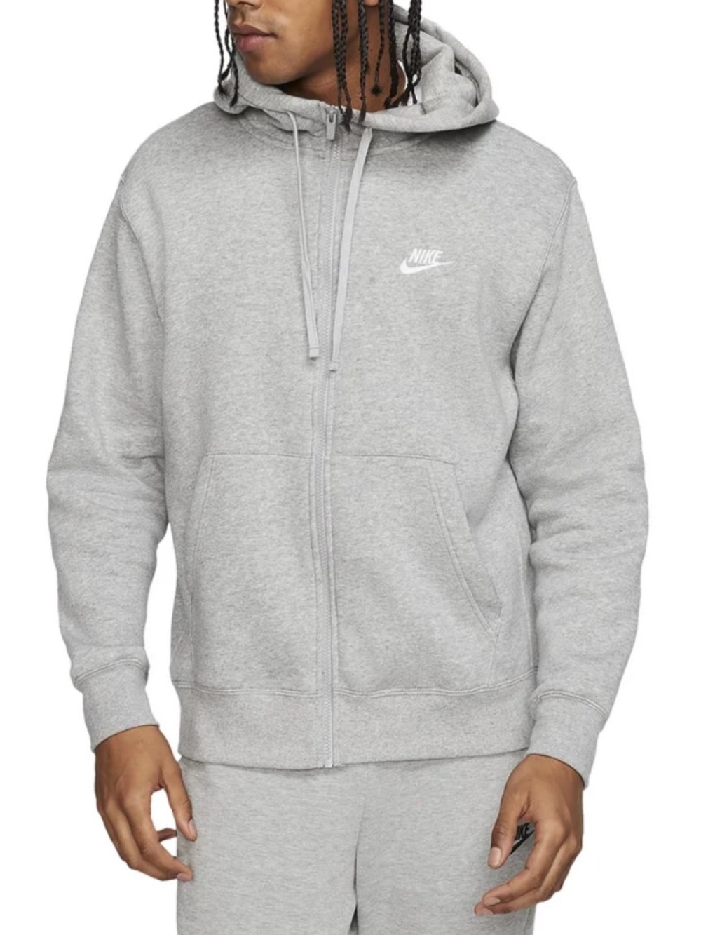 Nike Men’s Light Grey Sportswear Club Fleece Hoodie
